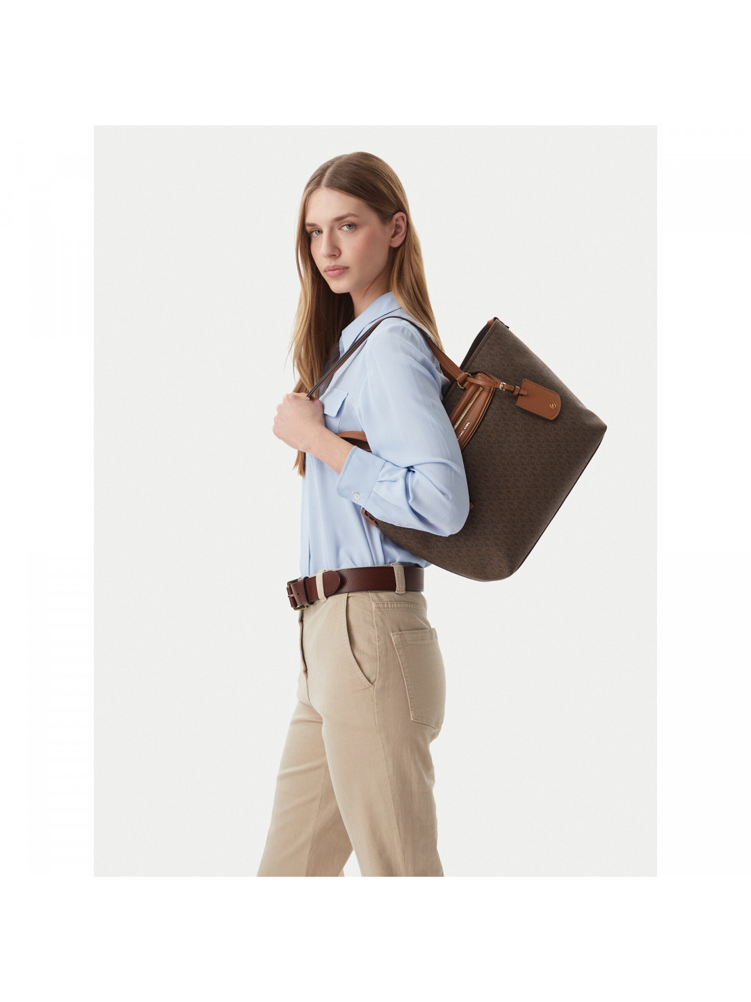 Kabelka MICHAEL Michael Kors Jet Set 30S6GTVT2B Hnědá